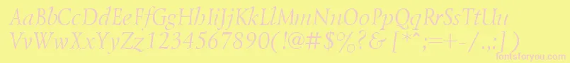 LazurskicttItalic Font – Pink Fonts on Yellow Background