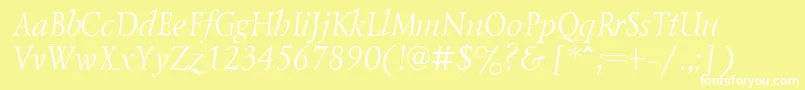 LazurskicttItalic Font – White Fonts on Yellow Background