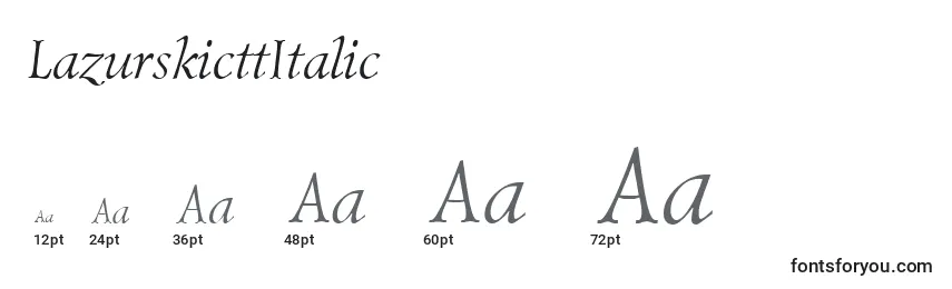 Размеры шрифта LazurskicttItalic