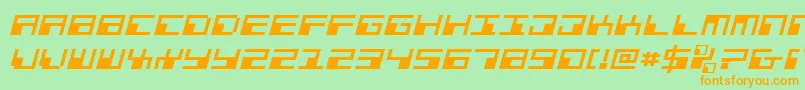 PhaserBankExpandedItalic Font – Orange Fonts on Green Background