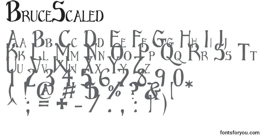A fonte BruceScaled (36882) – alfabeto, números, caracteres especiais