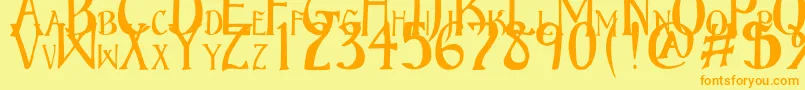 BruceScaled Font – Orange Fonts on Yellow Background