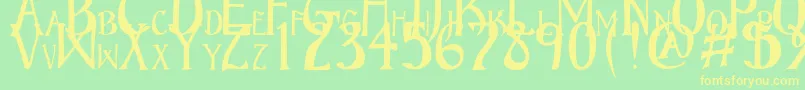 BruceScaled Font – Yellow Fonts on Green Background