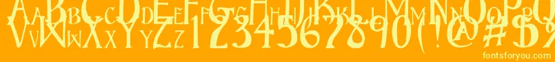 BruceScaled Font – Yellow Fonts on Orange Background