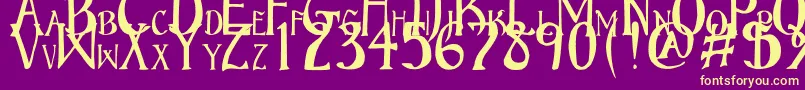 BruceScaled Font – Yellow Fonts on Purple Background