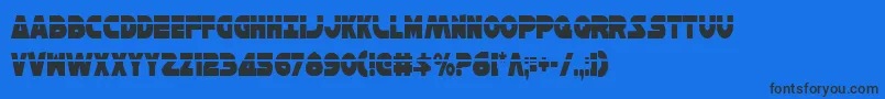 HanSoloCondensedLaser Font – Black Fonts on Blue Background