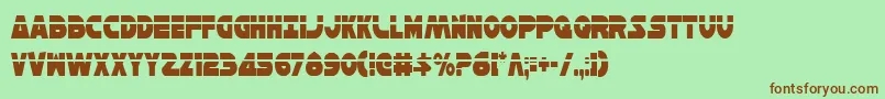 フォントHanSoloCondensedLaser – 緑の背景に茶色のフォント
