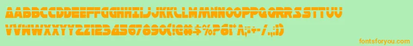 HanSoloCondensedLaser-Schriftart – Orangefarbene Schriften auf grünem Hintergrund