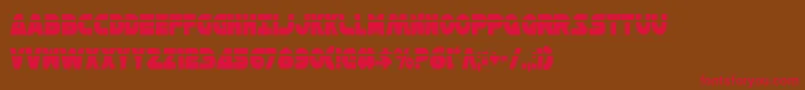 フォントHanSoloCondensedLaser – 赤い文字が茶色の背景にあります。