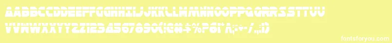 HanSoloCondensedLaser Font – White Fonts on Yellow Background