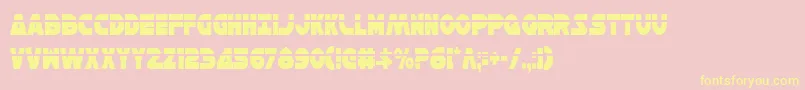 HanSoloCondensedLaser Font – Yellow Fonts on Pink Background