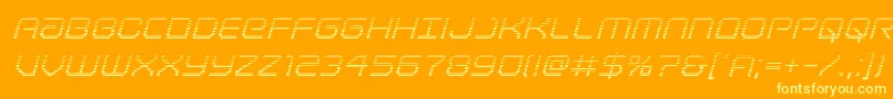 Шрифт Lightbrigadegradital – жёлтые шрифты на оранжевом фоне