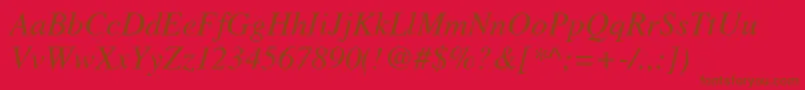 GrecoSsiItalic Font – Brown Fonts on Red Background