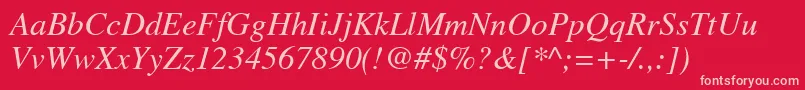 GrecoSsiItalic Font – Pink Fonts on Red Background
