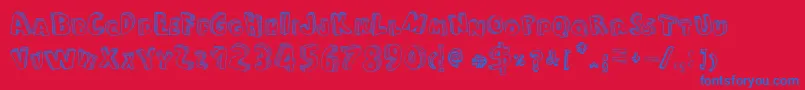 FromCartoonBlocks-Schriftart – Blaue Schriften auf rotem Hintergrund