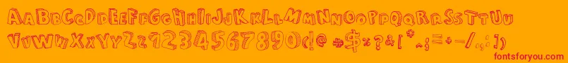 FromCartoonBlocks Font – Red Fonts on Orange Background