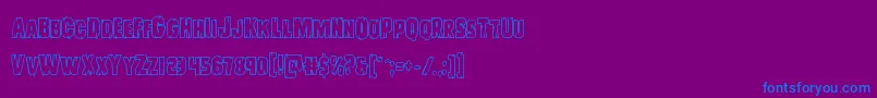 fuente Leatherfaceout – Fuentes Azules Sobre Fondo Morado