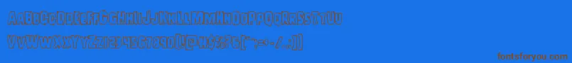 Leatherfaceout Font – Brown Fonts on Blue Background