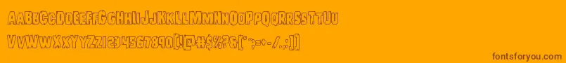 Leatherfaceout Font – Brown Fonts on Orange Background