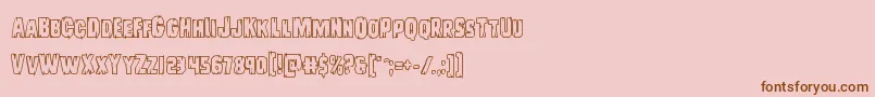 Fonte Leatherfaceout – fontes marrons em um fundo rosa