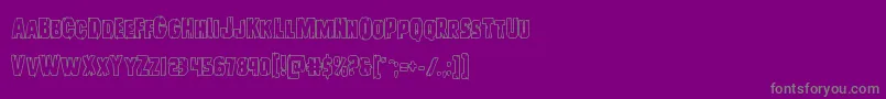 Leatherfaceout-fontti – harmaat kirjasimet violetilla taustalla