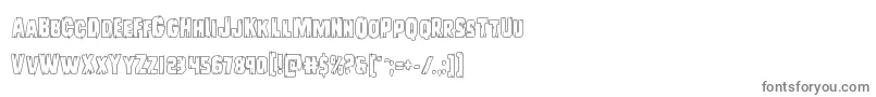 フォントLeatherfaceout – 白い背景に灰色の文字