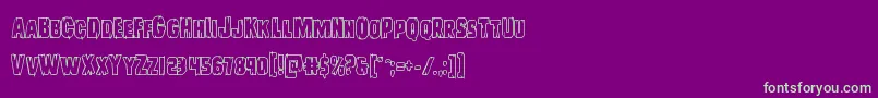 Police Leatherfaceout – polices vertes sur fond violet