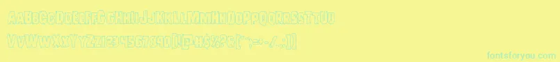 Czcionka Leatherfaceout – zielone czcionki na żółtym tle