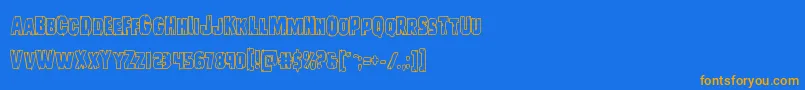 Leatherfaceout Font – Orange Fonts on Blue Background