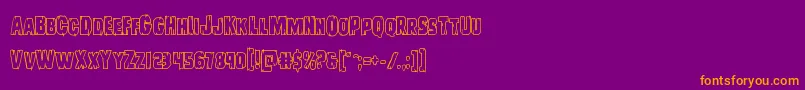 Leatherfaceout Font – Orange Fonts on Purple Background