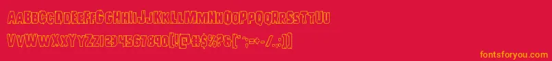 Leatherfaceout Font – Orange Fonts on Red Background
