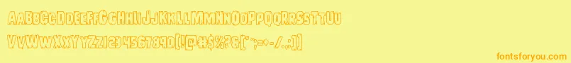 Leatherfaceout Font – Orange Fonts on Yellow Background