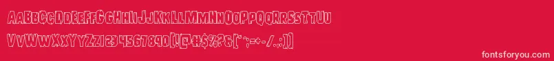Leatherfaceout Font – Pink Fonts on Red Background