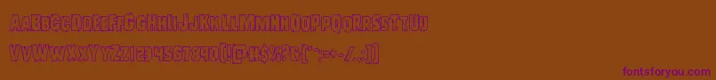 Шрифт Leatherfaceout – фиолетовые шрифты на коричневом фоне