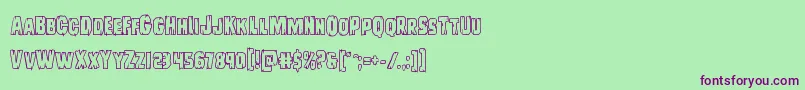 Leatherfaceout Font – Purple Fonts on Green Background