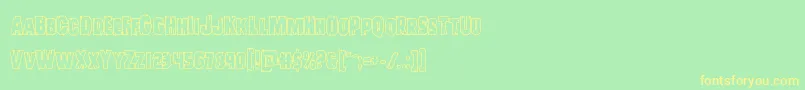 Leatherfaceout-fontti – keltaiset fontit vihreällä taustalla