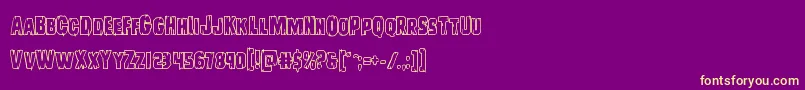 Police Leatherfaceout – polices jaunes sur fond violet