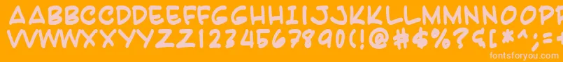 Czcionka Karab – różowe czcionki na pomarańczowym tle