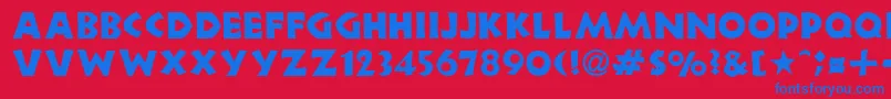 NeulandRegularDb Font – Blue Fonts on Red Background
