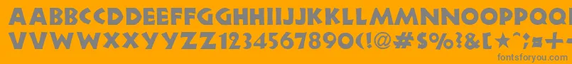 NeulandRegularDb-fontti – harmaat kirjasimet oranssilla taustalla