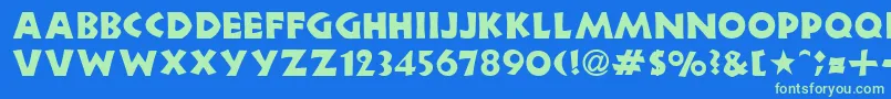 NeulandRegularDb Font – Green Fonts on Blue Background