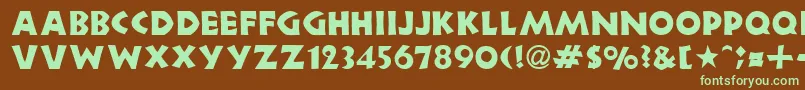 NeulandRegularDb Font – Green Fonts on Brown Background