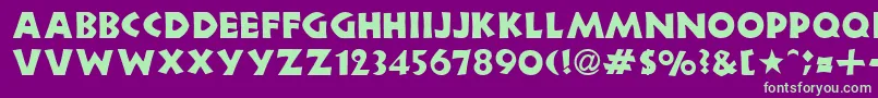 NeulandRegularDb Font – Green Fonts on Purple Background