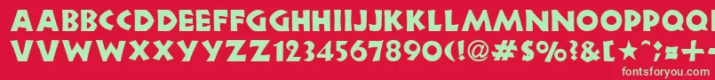 NeulandRegularDb Font – Green Fonts on Red Background