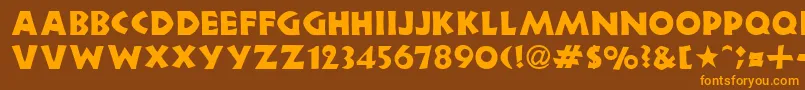 NeulandRegularDb Font – Orange Fonts on Brown Background