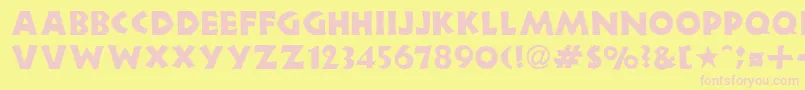 NeulandRegularDb Font – Pink Fonts on Yellow Background