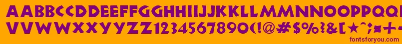 NeulandRegularDb Font – Purple Fonts on Orange Background