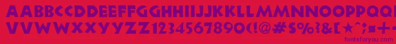 Fonte NeulandRegularDb – fontes roxas em um fundo vermelho