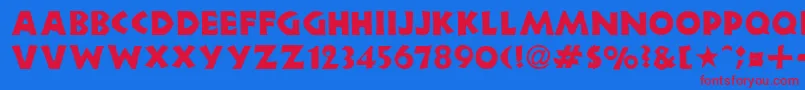 NeulandRegularDb Font – Red Fonts on Blue Background