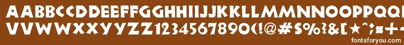 フォントNeulandRegularDb – 茶色の背景に白い文字